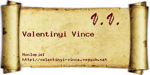 Valentinyi Vince névjegykártya